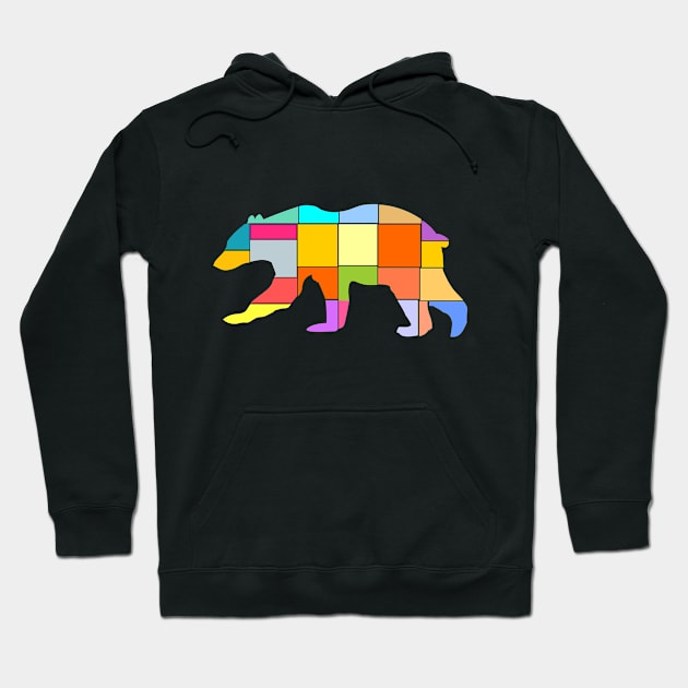 Abstract colorful bear Hoodie by happieeagle